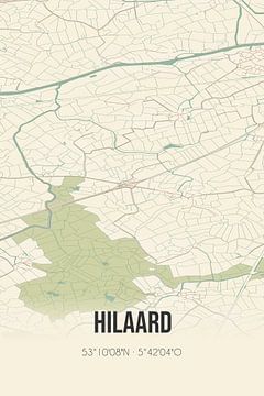 Alte Karte von Hilaard (Fryslan) von Rezona