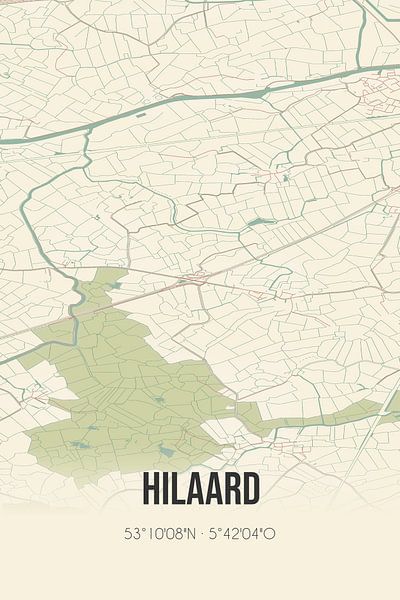 Vintage map of Hilaard (Fryslan) by Prints of Place