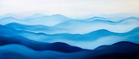 Blauwe golflandschap - Zachte tonen van Poster Art Shop thumbnail