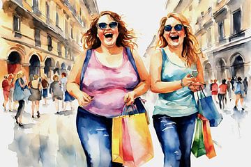 2 sociable ladies shopping in Milan by De gezellige Dames