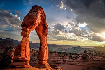 Zonsondergang Arches National Park, Utah USA. Delicate Arch