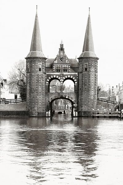 Le port de Sneek | Frise | Noir et blanc | photo wallpaper par Laura Dijkslag
