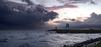 Dramatic Port Lights of Stavoren: Stormy IJsselmeer at Sunset