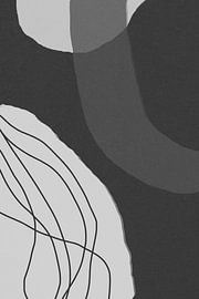 Modern abstract minimalist  shapes in black and white IV by Dina Dankers