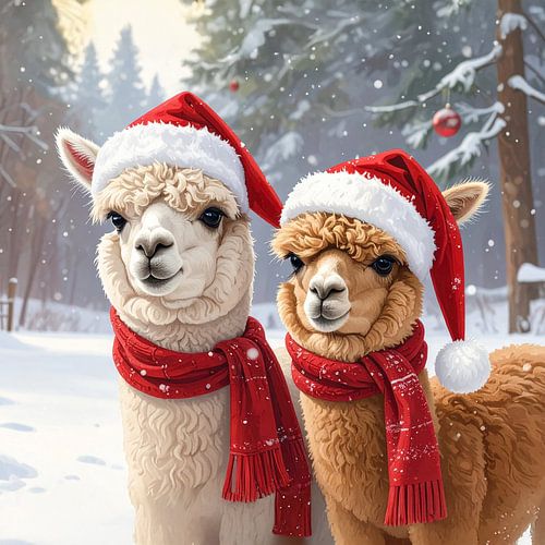Alpakas in Weihnachtsstimmung...