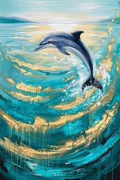 Dauphin gracieux dans l'eau turquoise sur Imperial Art House