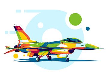 F-16 Fighting Falcon in der Pop Art von Lintang Wicaksono