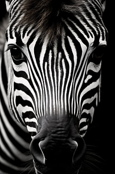 Dierenportret in zwart-wit minimalistische kunstfotografie