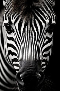 Animal portrait in black and white minimalist art photography