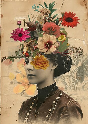 Vintage-Collage Porträt