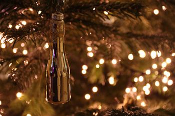 Kerstbal van een champagnefles | kerstboom | kerstlichtjes | kerst