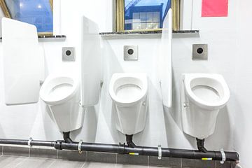 Urinoirs bij de mannen toilet van Marcel Derweduwen