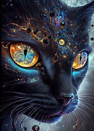 Zwarte kat van Bara Art051