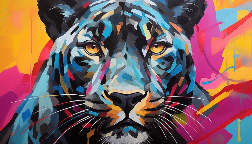 Abstracte panter panorama van TheXclusive Art