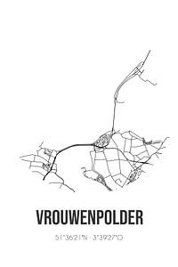 Vrouwenpolder (Zeeland) | Landkaart | Zwart-wit van Rezona