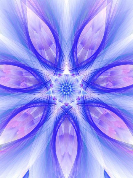 Mandala digital art 'Magical blue by Ivonne Fuhren- van de Kerkhof