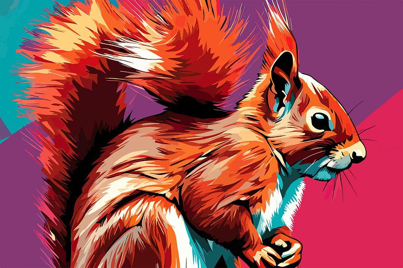 Eurasisches Rotes Eichhörnchen im Pop-Art-Stil 6 von SOTA ArtSign