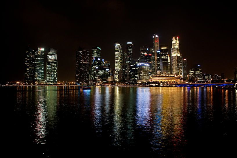 Skyline van Singapore van Arie Storm