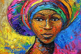 Digitaal abstract schilderachtig portret fictieve vrouw