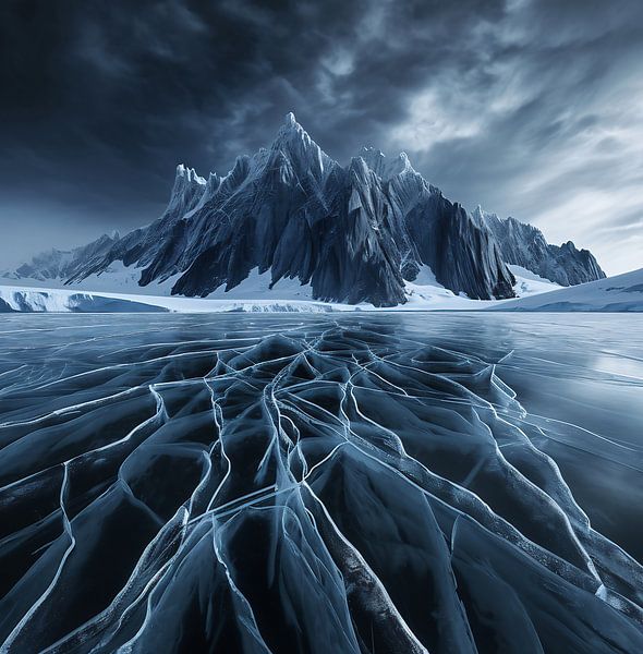 Eismeer von fernlichtsicht