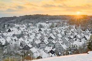 Freudenberg im Winter bei Sonnenuntergang