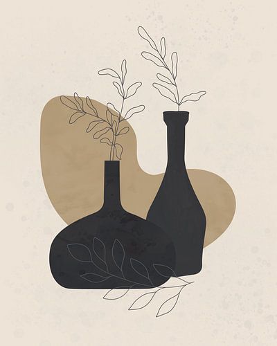 Minimalistisch stilleven van twee flessen