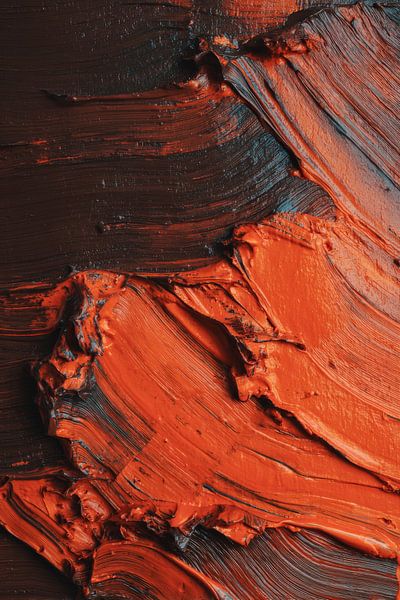 Textur in Rot und Tiefe Abstrakte Farbexplosion von Eva Lee