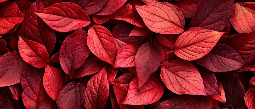 Rotgrüne Blätter – Natur Detailaufnahme von Poster Art Shop