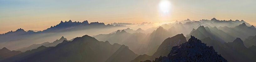 Mystical mountains in the fog by Christa Kramer