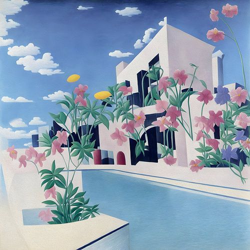 Bloemen villa met zwembad