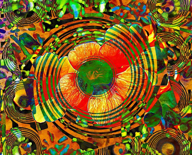 Abstrait floral orange par Dorothy Berry-Lound