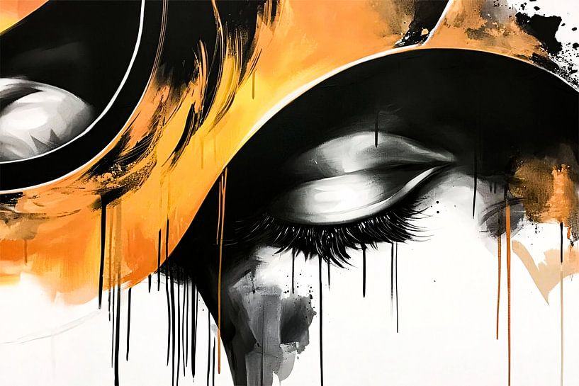 Oog in zwart wit abstract van Art & Soul Creations