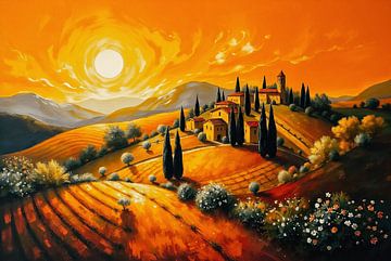 Romantisch landschap in Toscane van Jan Bouma