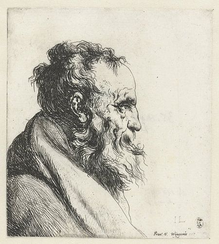 Borstbeeld van een oude man met baard, Jan Lievens, 1635 - 1644