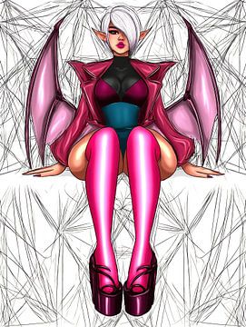 Stijlvolle she-devil in roze van Frank Heinz