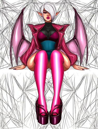 Stijlvolle she-devil in roze