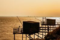 Carrelet fishing huts in Meschers-sur-Gironde
