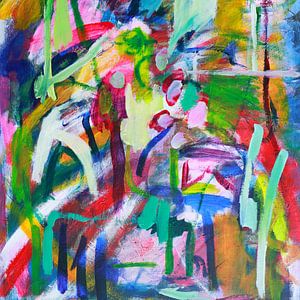 Abstract painting bright colours by Ina Wuite