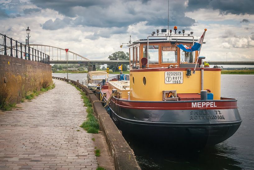 Timeless Tranquillity: Old Tugboat on Deventer's Welle by Bart Ros