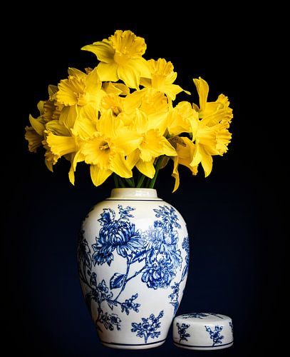 Still Life Daffodils in Delft Blue