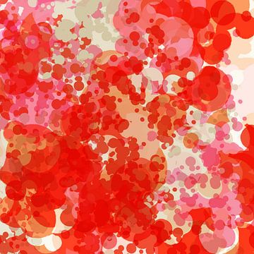 Vrolijke kleuren. Modern abstract met rode, roze en witte tinten van Dina Dankers