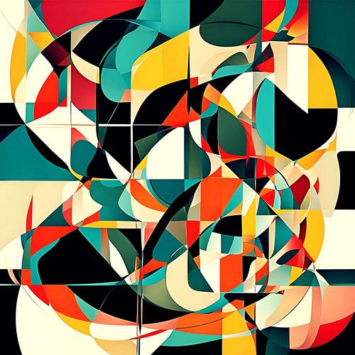 Abstract geometric Lost emotions colorful painting