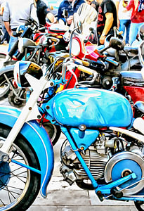 Blue Motorcycle And Friends