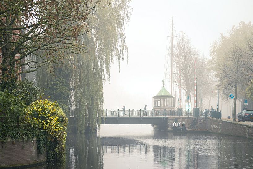 The museum bridge in the fog by Hessel de Jong