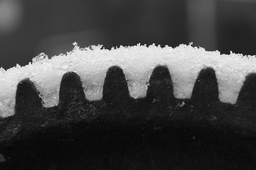 cogwheel with snow