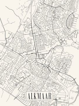 Stadskaart Alkmaar - Stad - Lichte variant - Plattegrond van Locus Studio