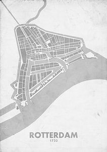 Plan de la ville de Rotterdam 1733 sur STADSKAART