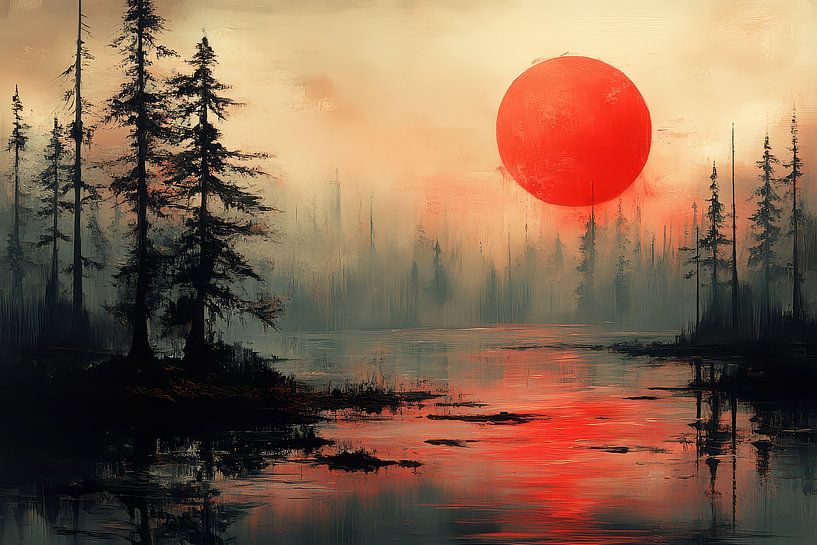 spirituelle Malerei aufgehende Sonne von Egon Zitter