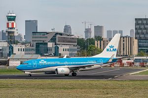 KLM Boeing 737 at Rotterdam Den Haag Airport. by Jaap van den Berg