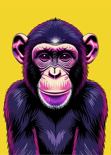 Verlegen aap pop-art